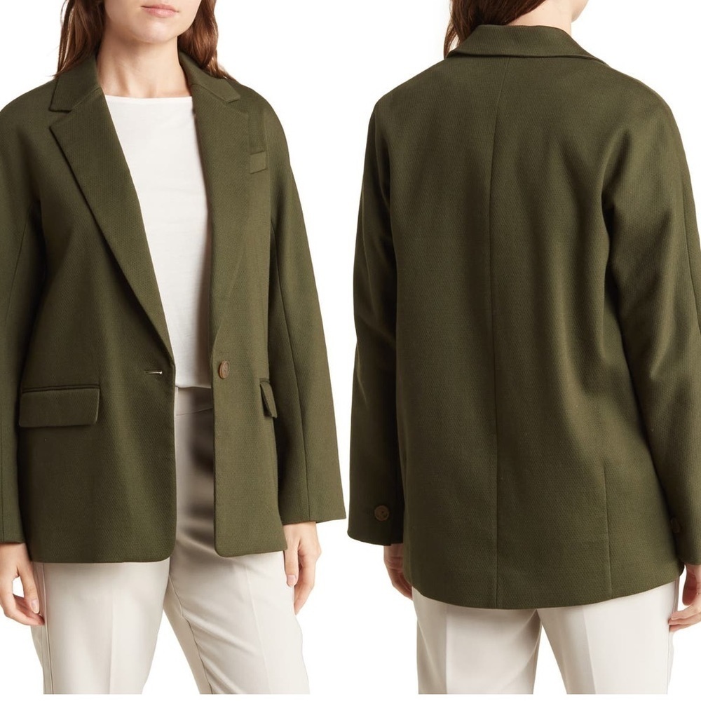 Vince Solid Blazer Jacket Tuscan Olive Green Over… - image 1